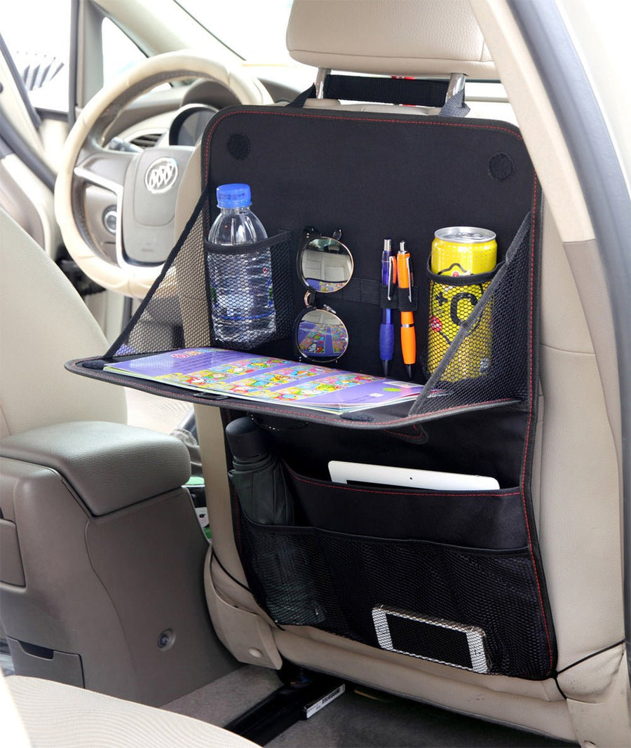 Car Seat Back Storage Bag – Foldable Organizer with Dining Tray