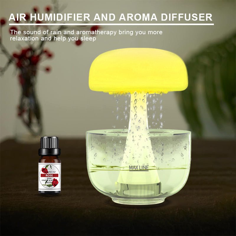 Jellyfish Raindrop Humidifier – Ultrasonic Aroma Diffuser with LED Light