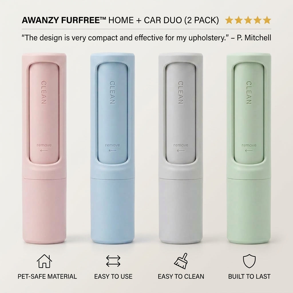 Awanzy FurFree™ Self-Cleaning Pet Hair Remover – Home + Car Duo (2 Pack) — photo 4