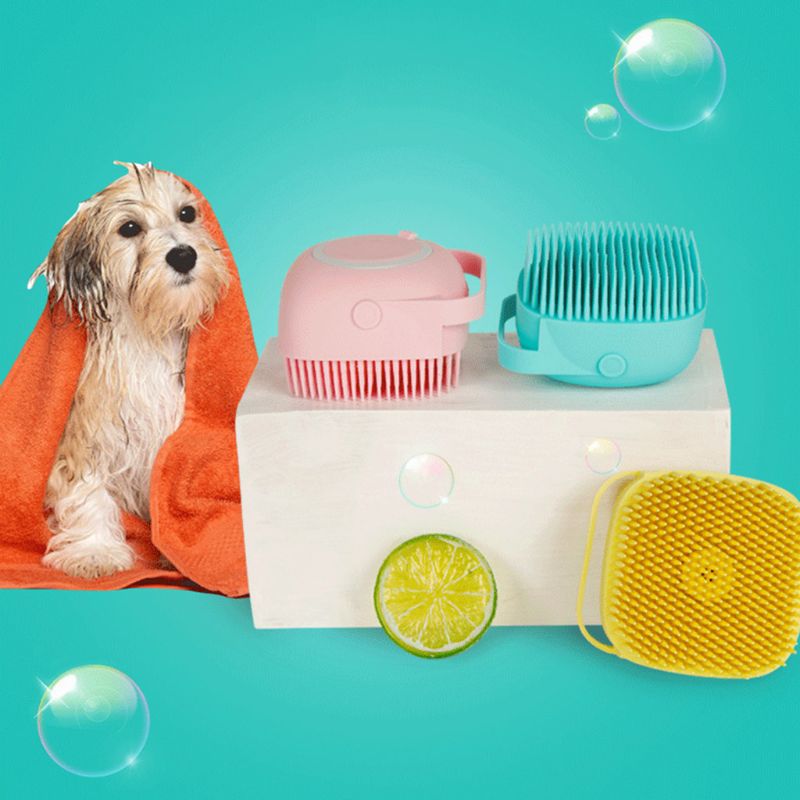 Silicone Shampoo-Dispensing Pet Bath Brush — photo 2